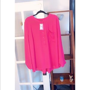 Lane Bryant Vibrant Pink Blouse